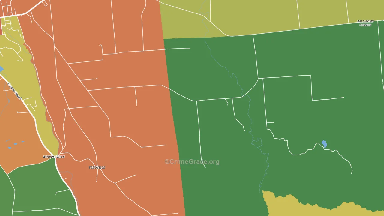 Teboville, NY Map of Assault Rates