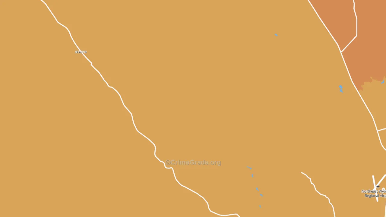 Teckla, WY Map of Assault Rates