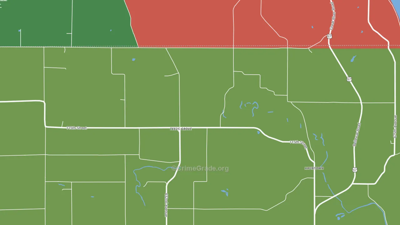 Teeds Grove, IA Map of Assault Rates