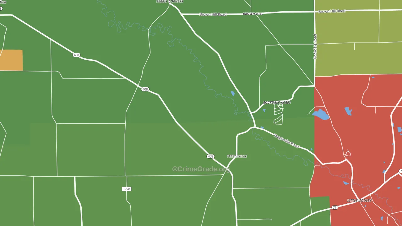 Teepleville, PA Map of Assault Rates