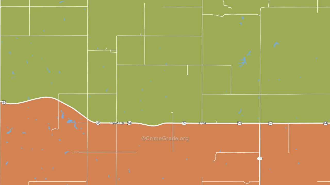 Tegarden, OK Map of Assault Rates