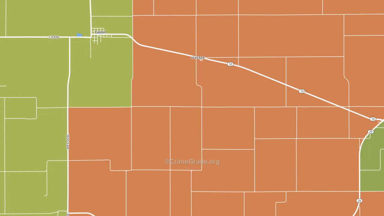 Teheran, IL Map of Assault Rates