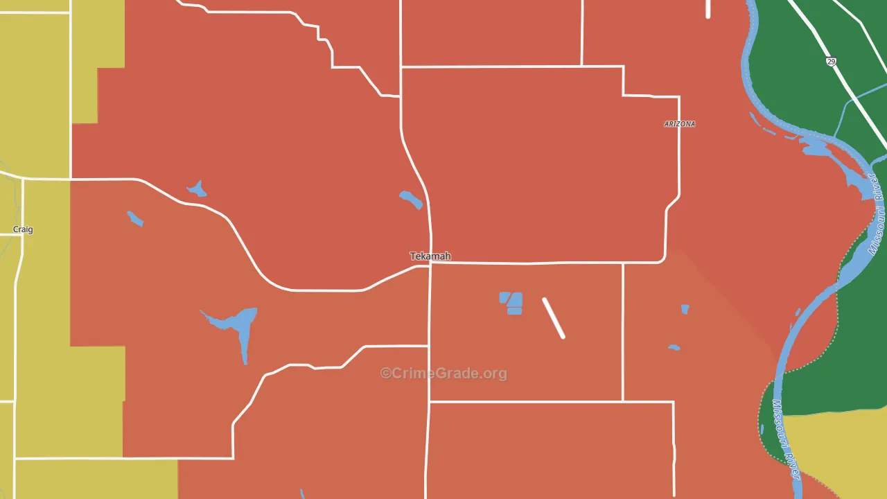 Tekamah, NE Map of Assault Rates