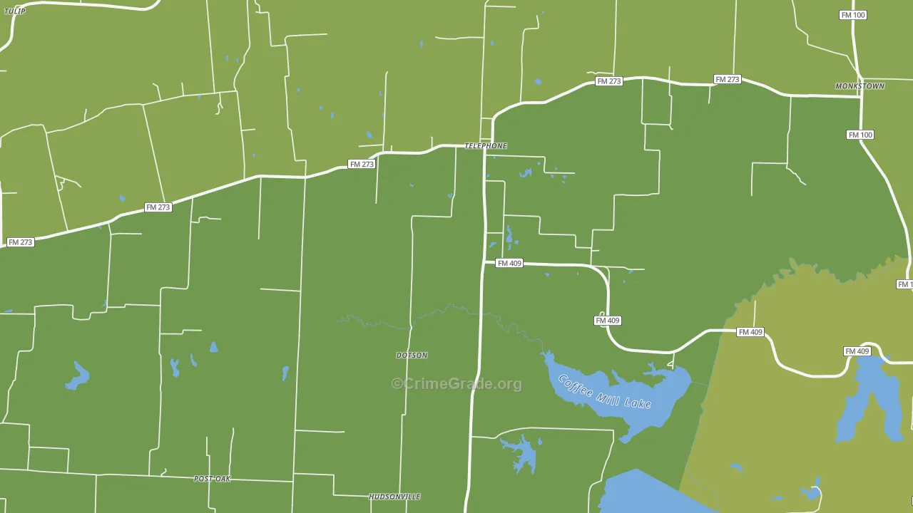 Telephone, TX Map of Assault Rates