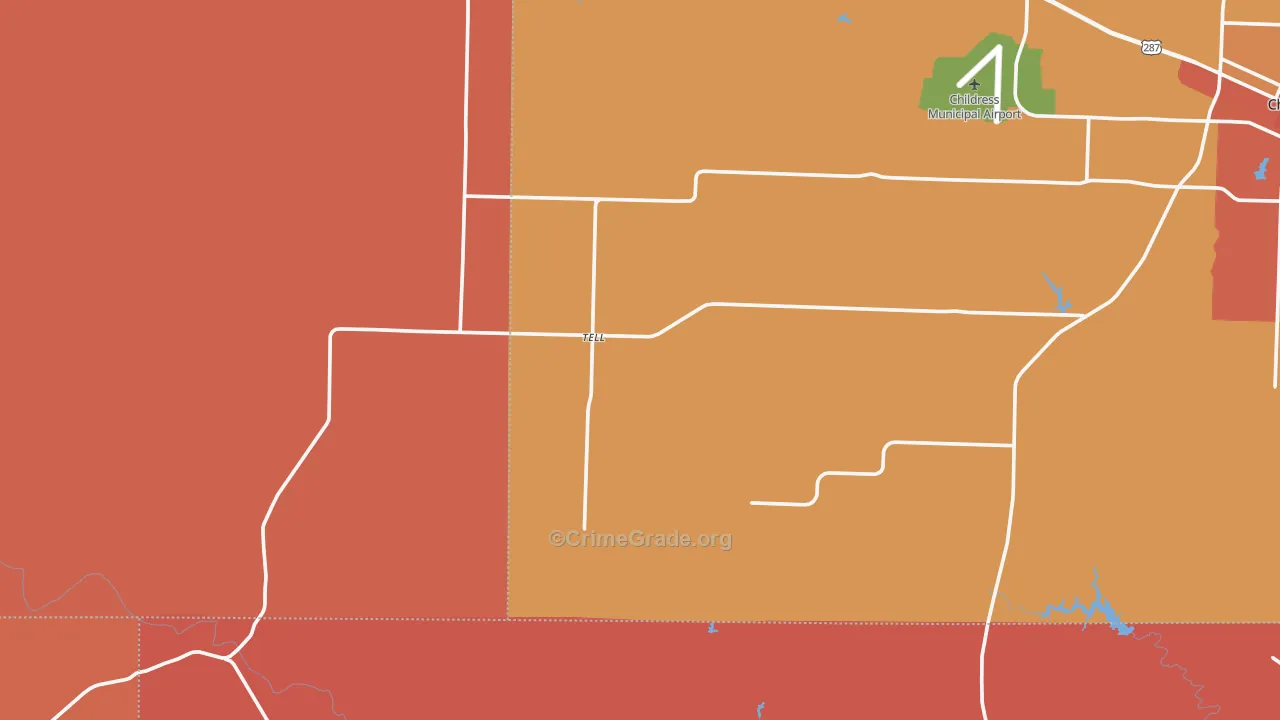 Tell, TX Map of Assault Rates