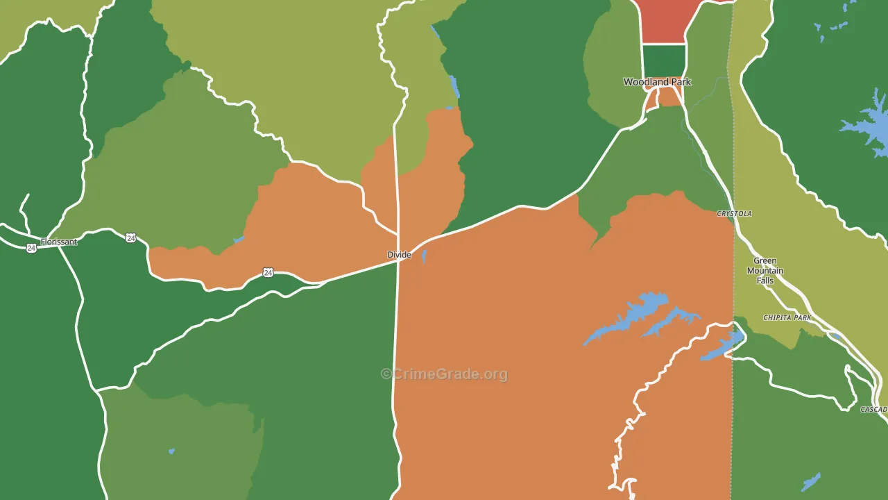 Teller County, CO Map of Assault Rates