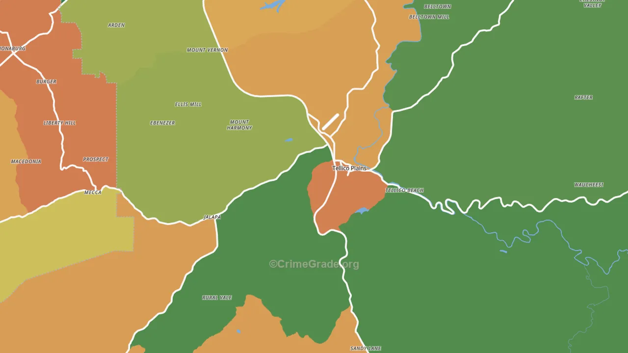 Tellico Plains, TN Map of Assault Rates