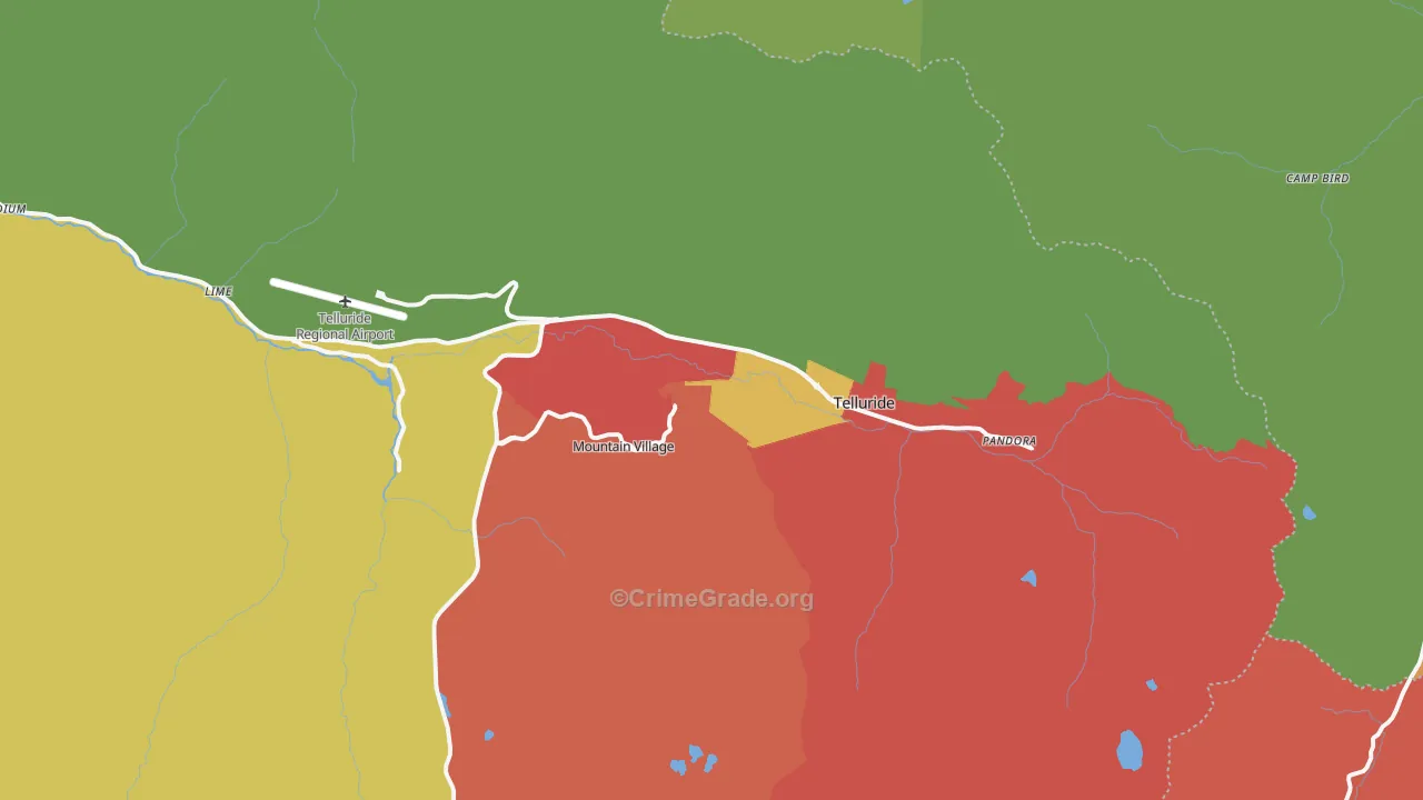 Telluride, CO Map of Assault Rates