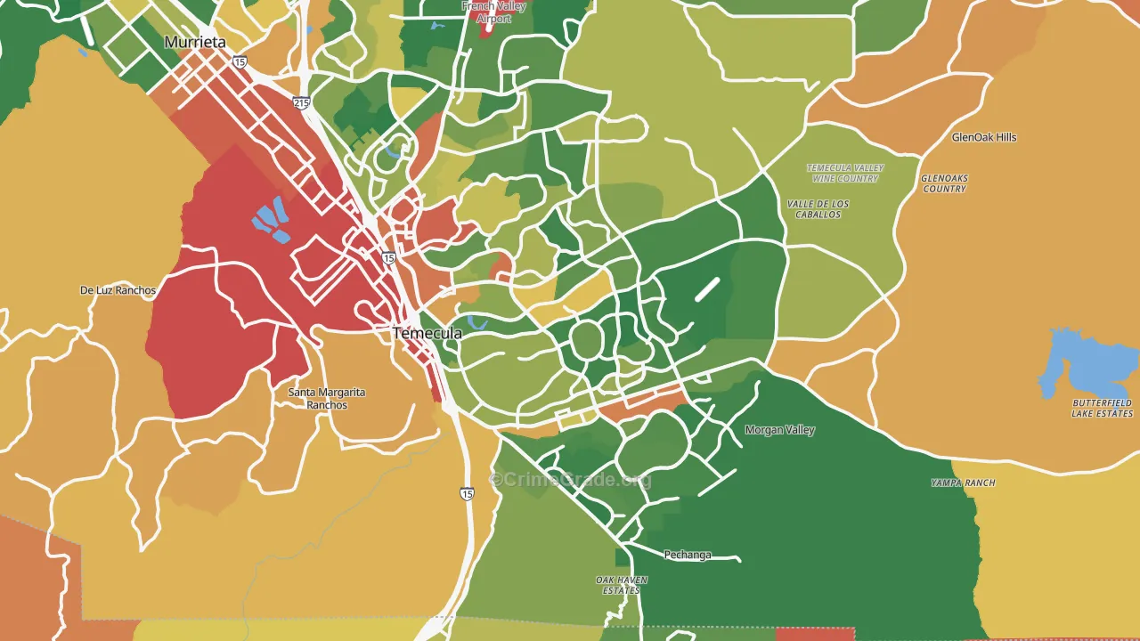 Temecula, CA Map of Assault Rates