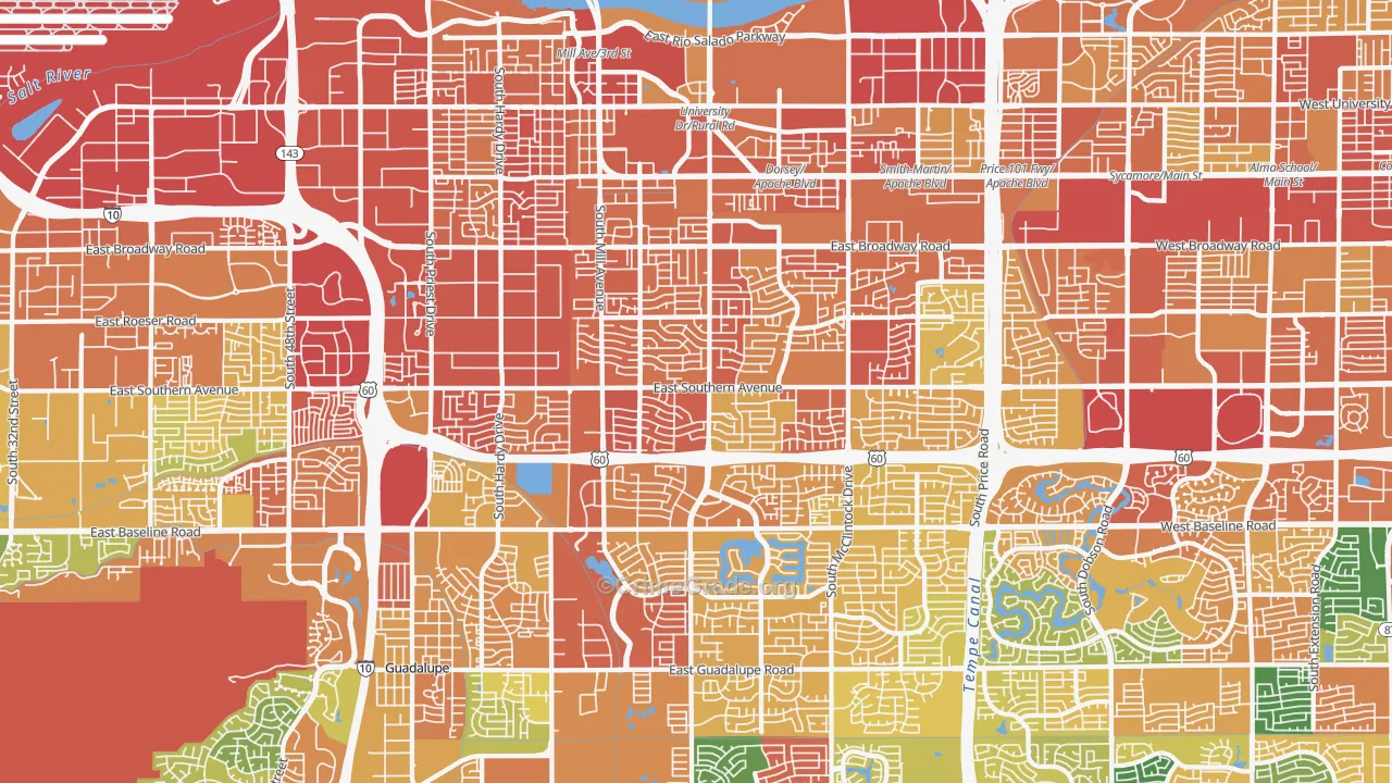 Tempe, AZ Map of Assault Rates