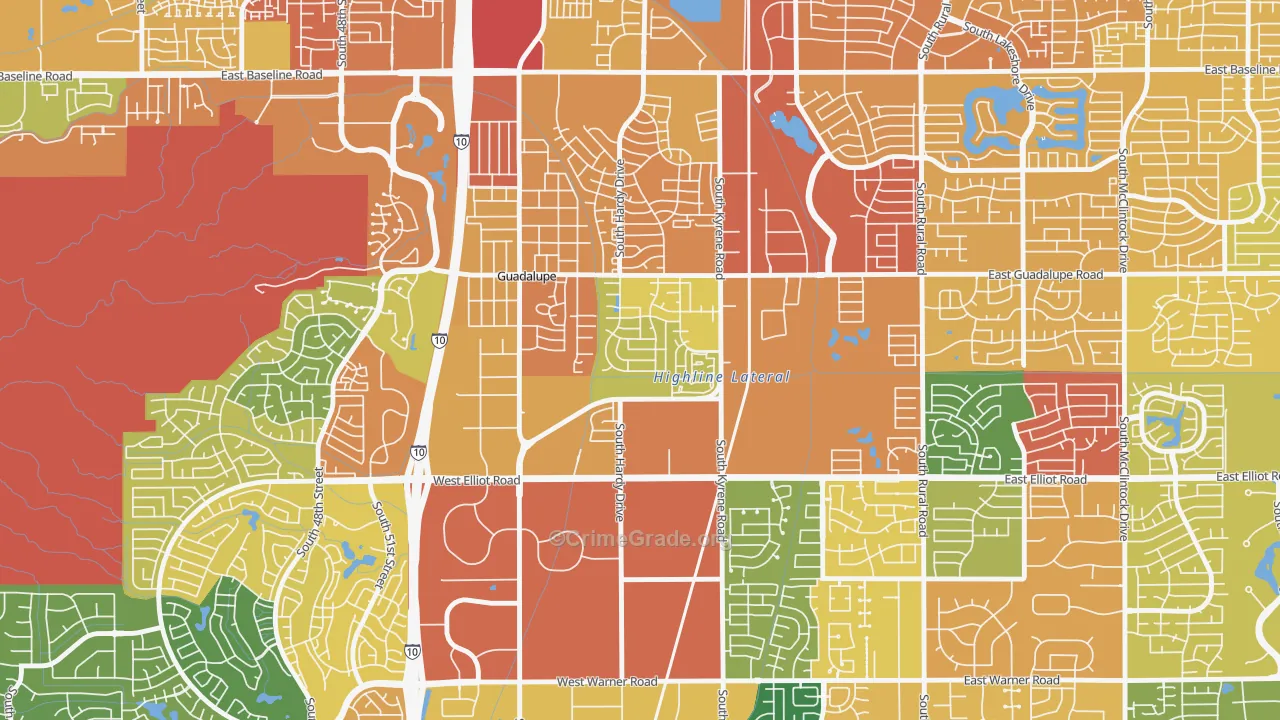Tempe Royal Estates, Tempe, AZ Map of Assault Rates