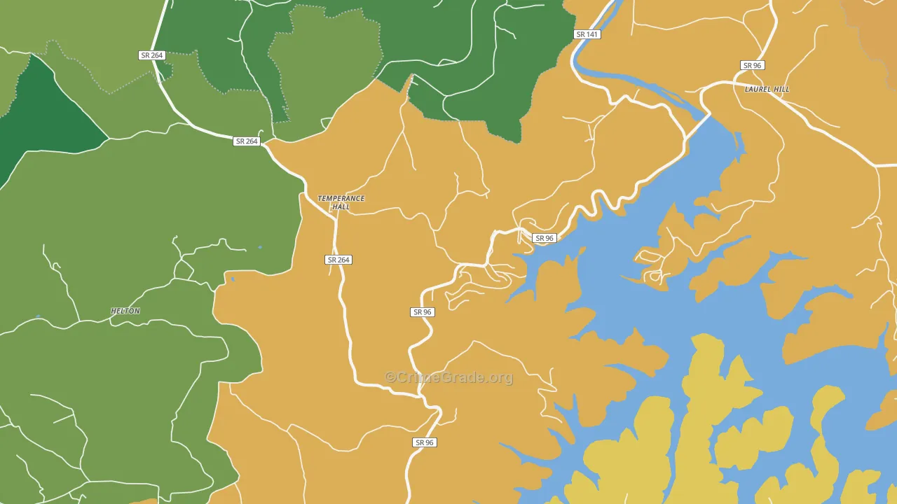 Temperance Hall, TN Map of Assault Rates
