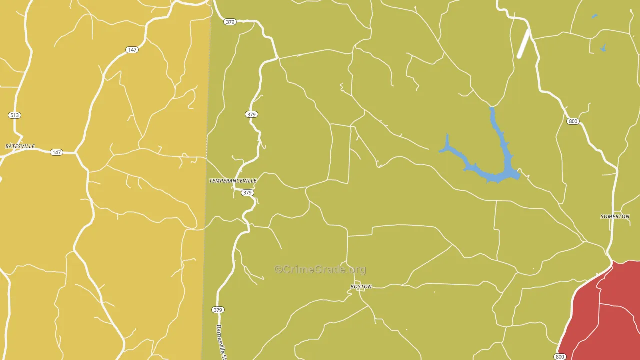Temperanceville, OH Map of Assault Rates