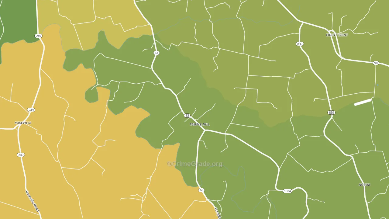 Temple Hill, KY Map of Assault Rates