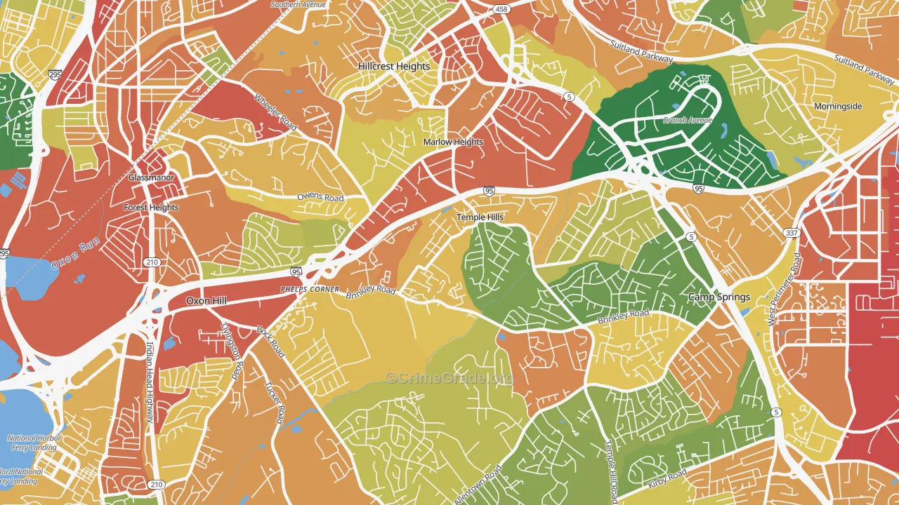 Temple Hills, MD Map of Assault Rates