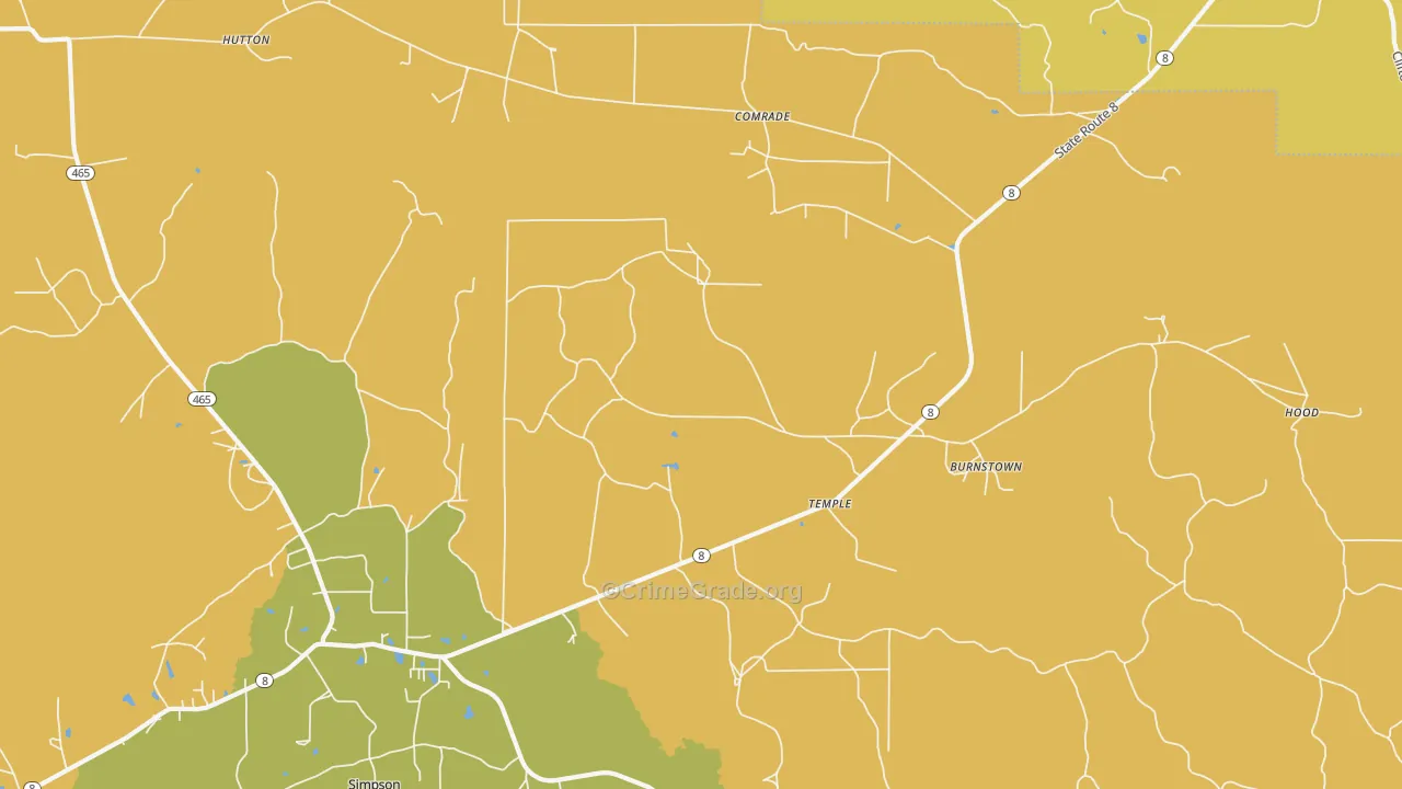 Temple, LA Map of Assault Rates