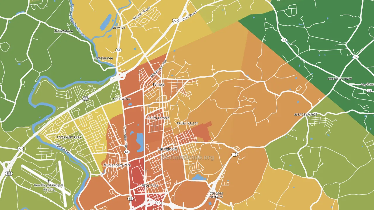 Temple, PA Map of Assault Rates