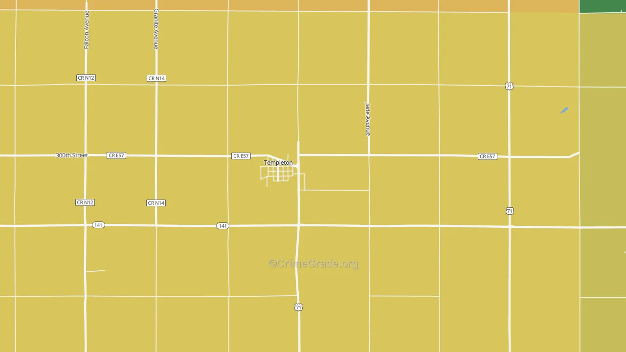 Templeton, IA Map of Assault Rates