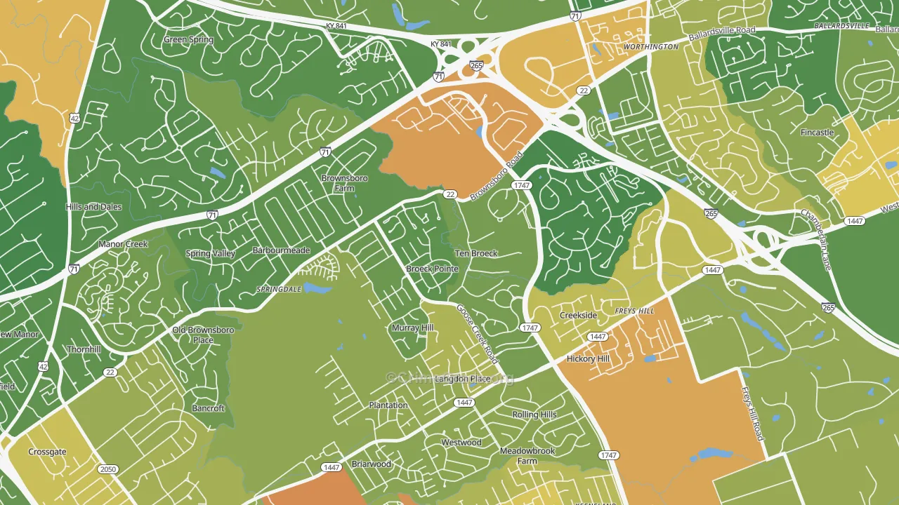 Ten Broeck, KY Map of Assault Rates