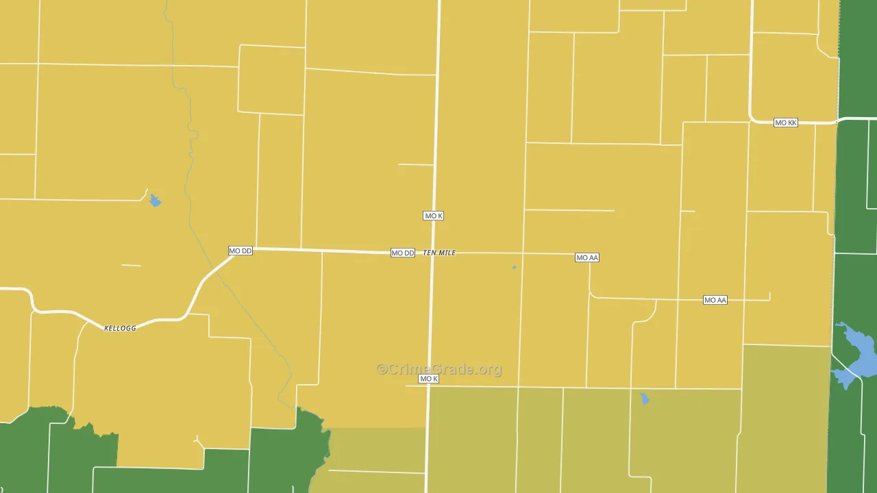 Ten Mile, MO Map of Assault Rates