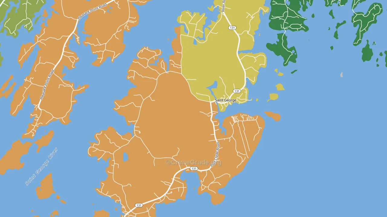 Tenants Harbor, ME Map of Assault Rates