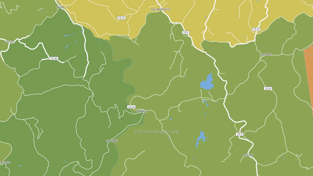 Tenmile, WV Map of Assault Rates