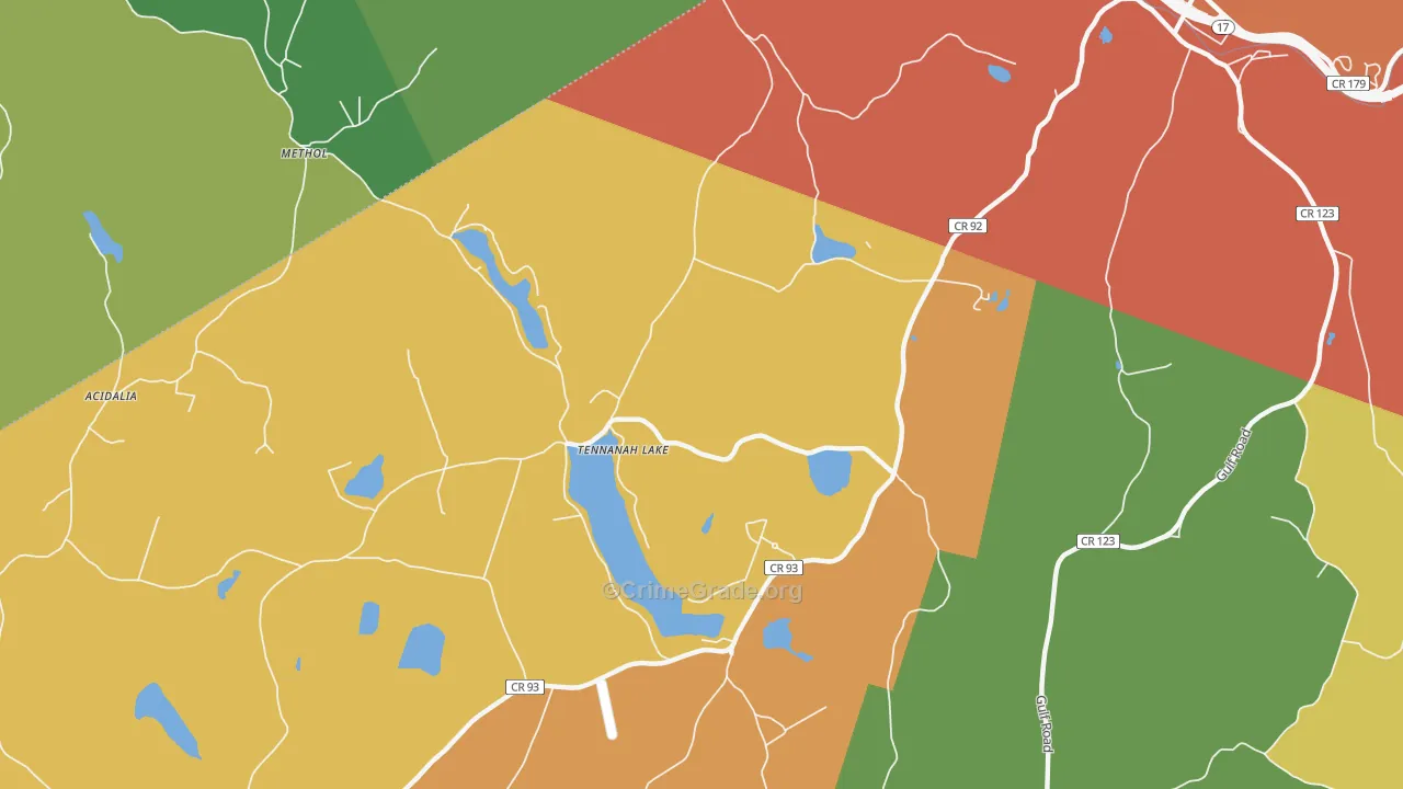 Tennanah Lake, NY Map of Assault Rates