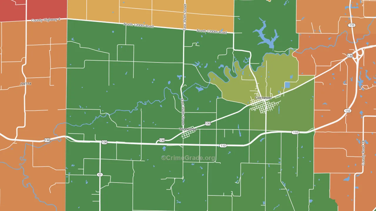 Tennessee, IL Map of Assault Rates