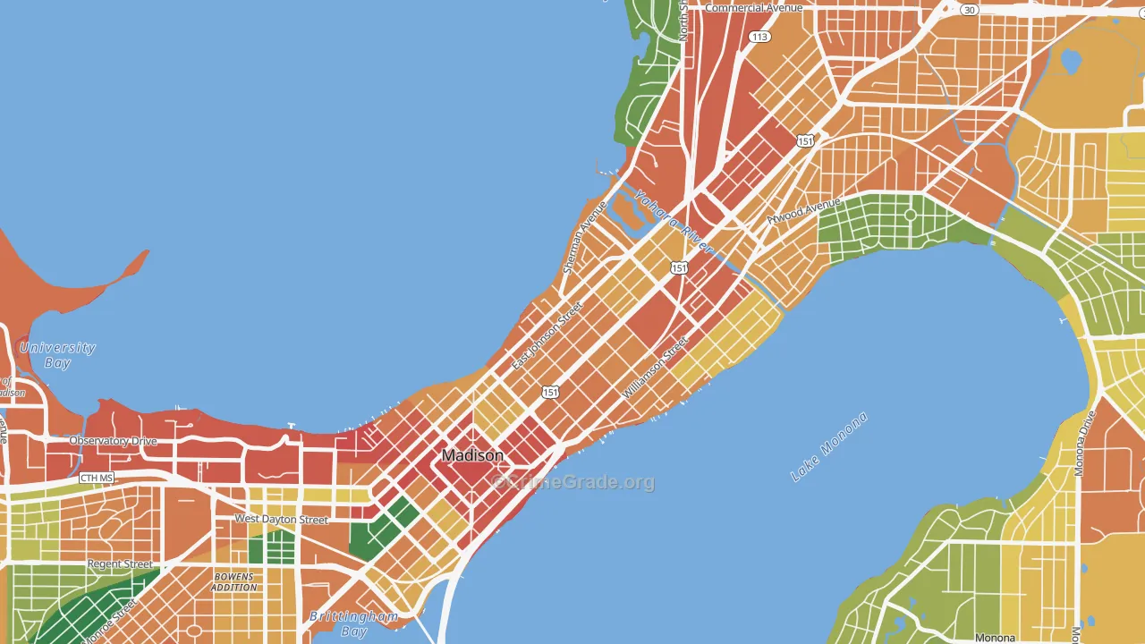 Tenney-Lapham, Madison, WI Map of Assault Rates