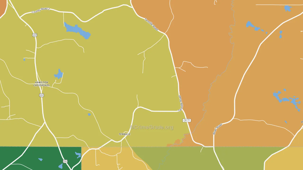 Tennille, AL Map of Assault Rates