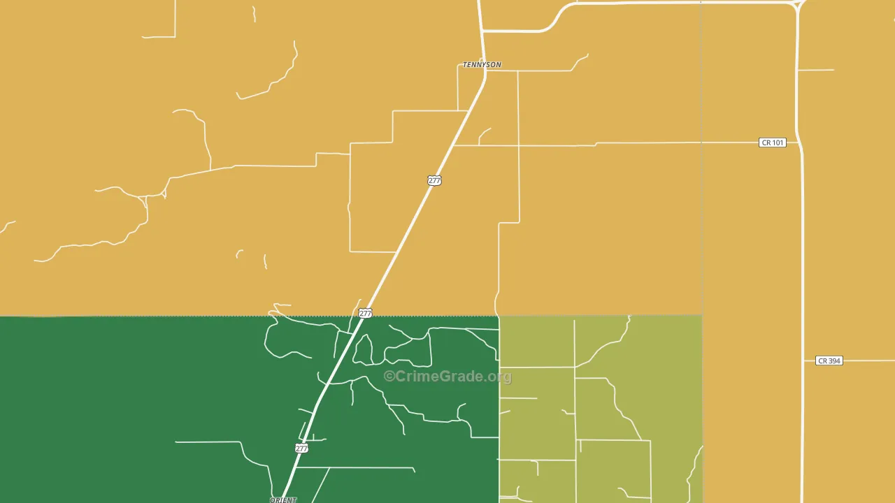 Tennyson, TX Map of Assault Rates