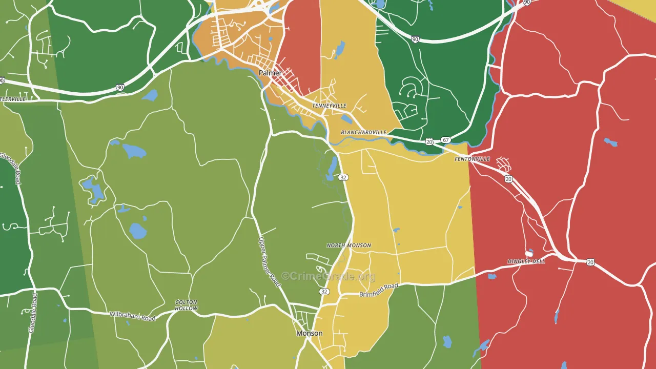 Tennyville, MA Map of Assault Rates