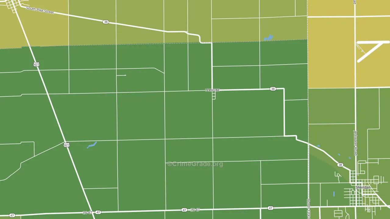 Terhune, IN Map of Assault Rates