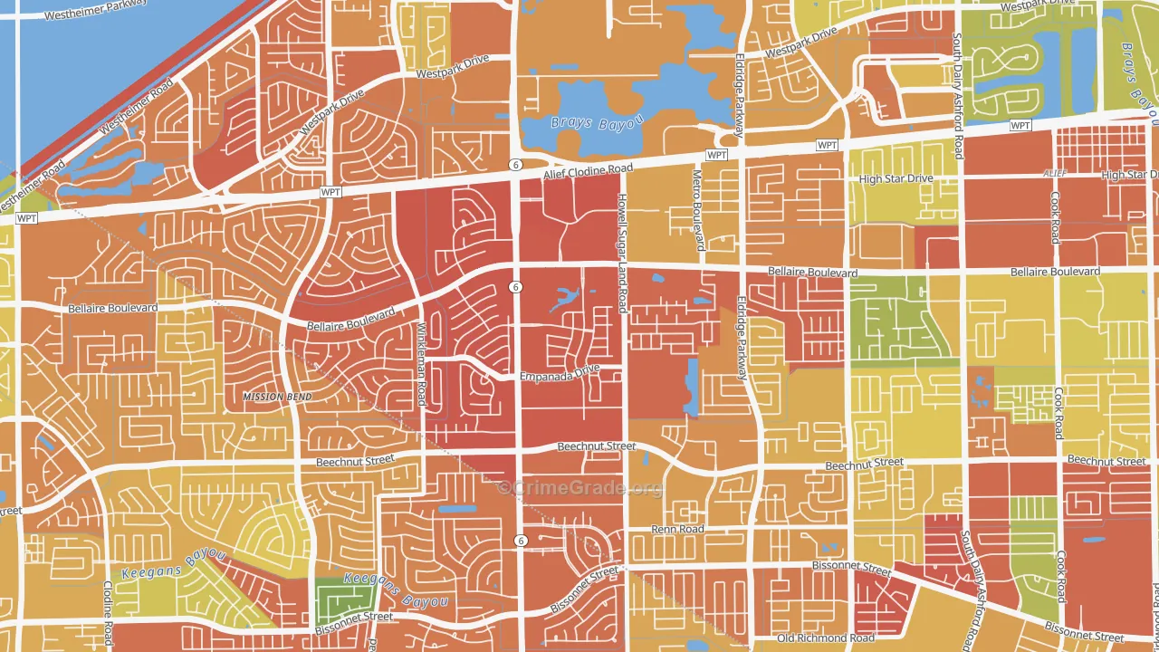 Terra del Sol, Houston, TX Map of Assault Rates