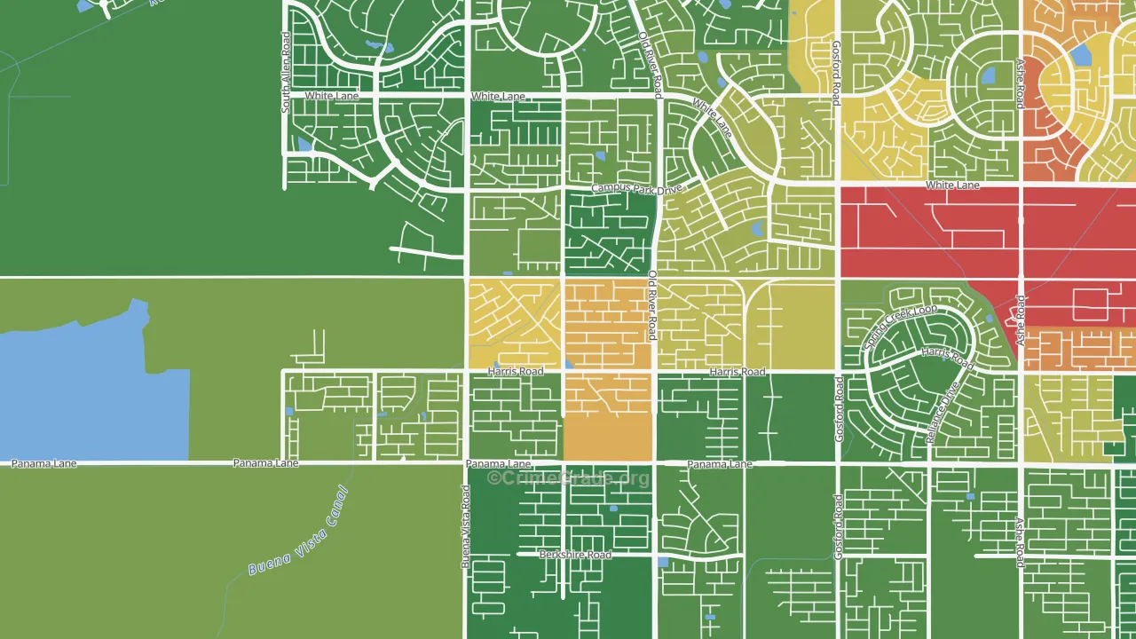 Terra Vista, Bakersfield, CA Map of Assault Rates