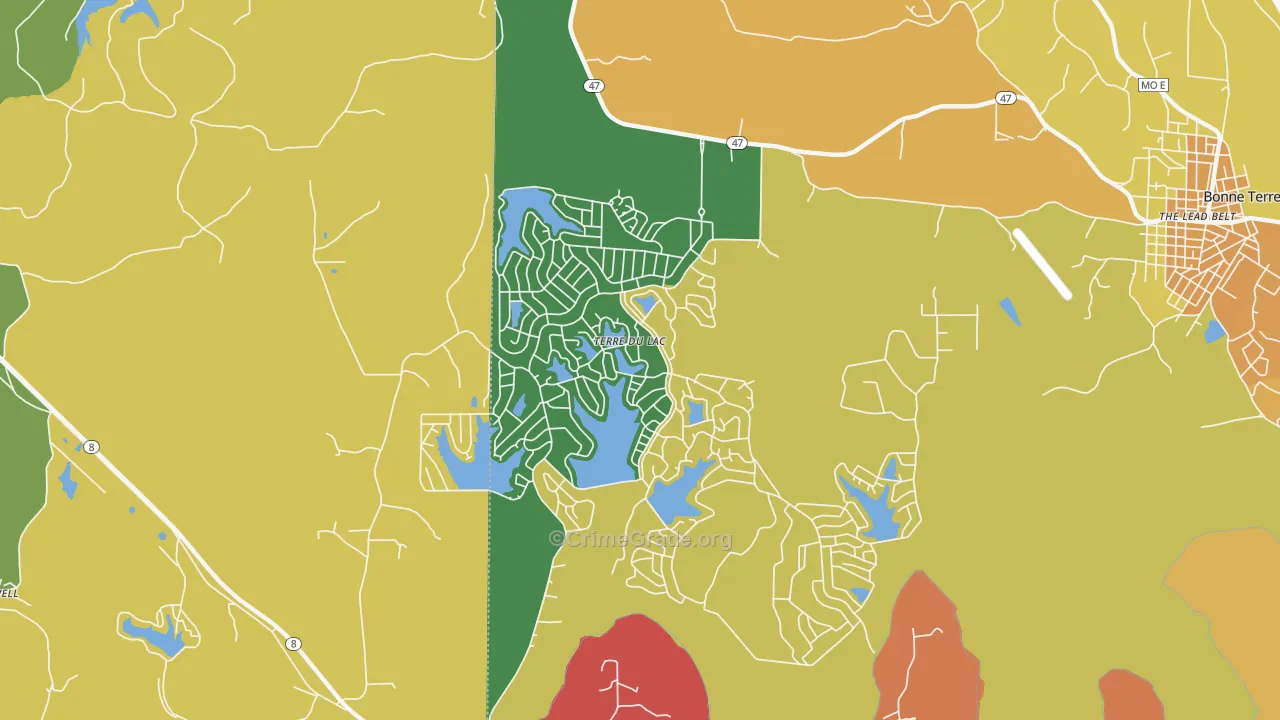 Terre du Lac, MO Map of Assault Rates