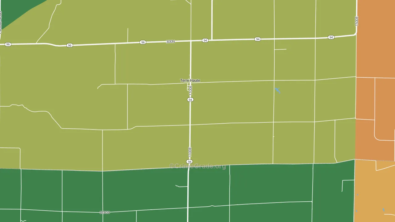 Terre Haute, IL Map of Assault Rates