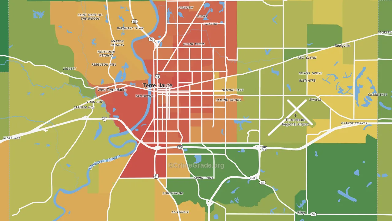 Terre Haute, IN Map of Assault Rates