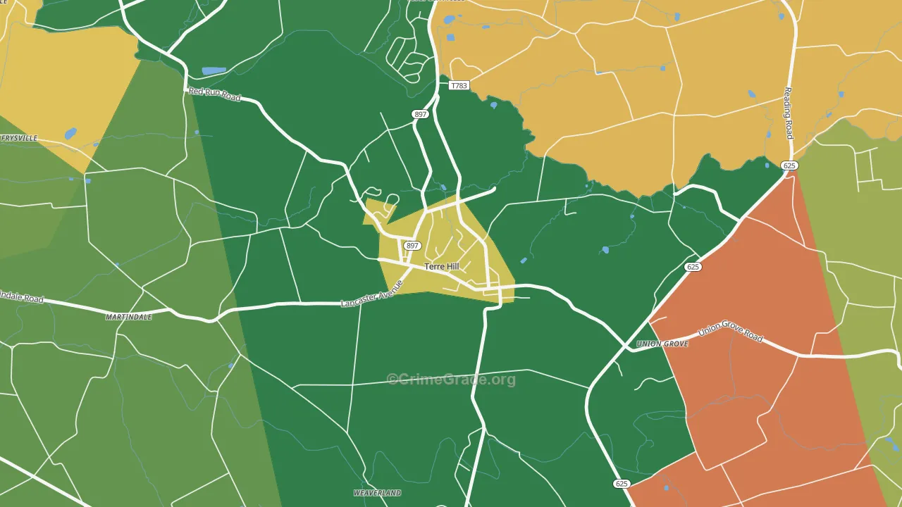Terre Hill, PA Map of Assault Rates