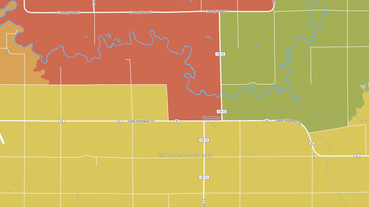 Terrebonne, MN Map of Assault Rates
