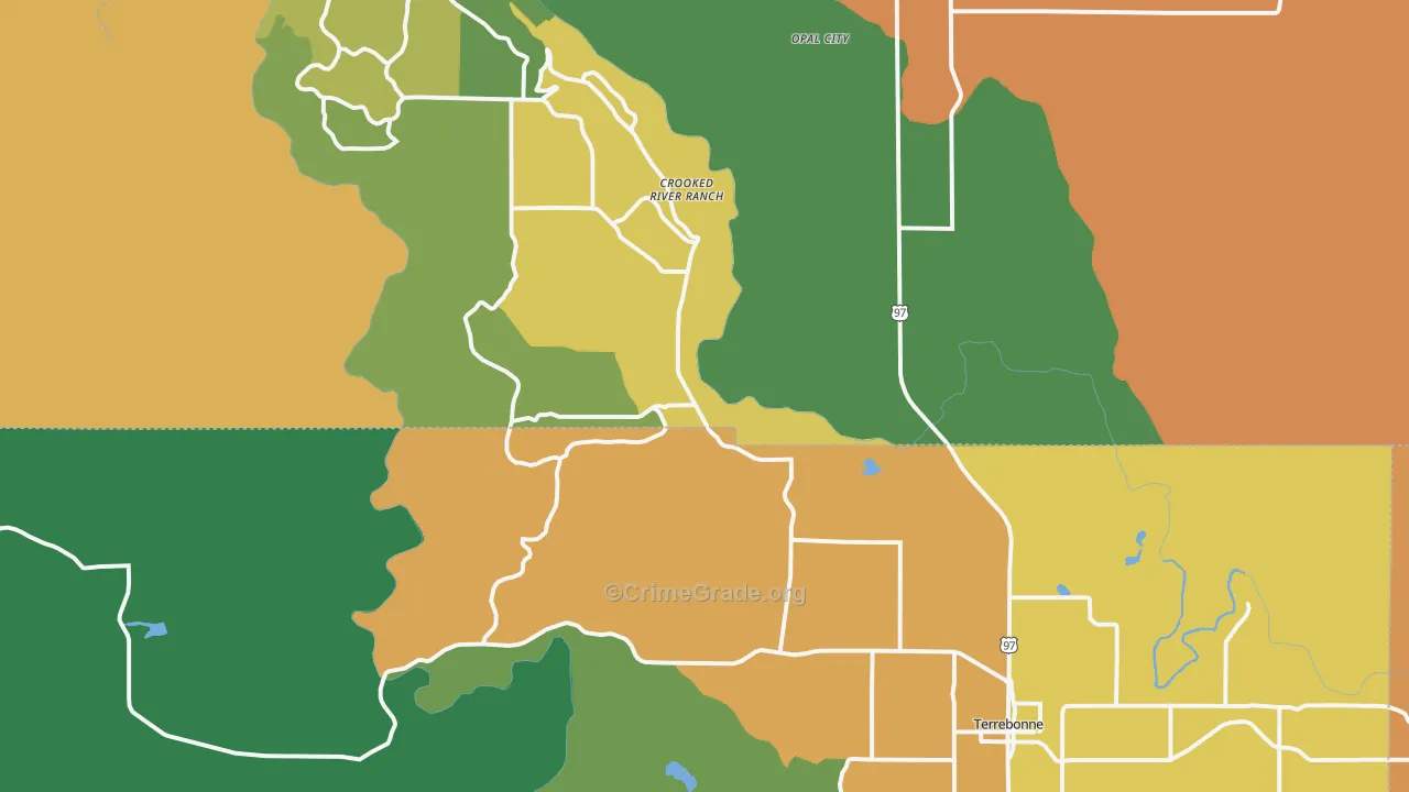Terrebonne, OR Map of Assault Rates