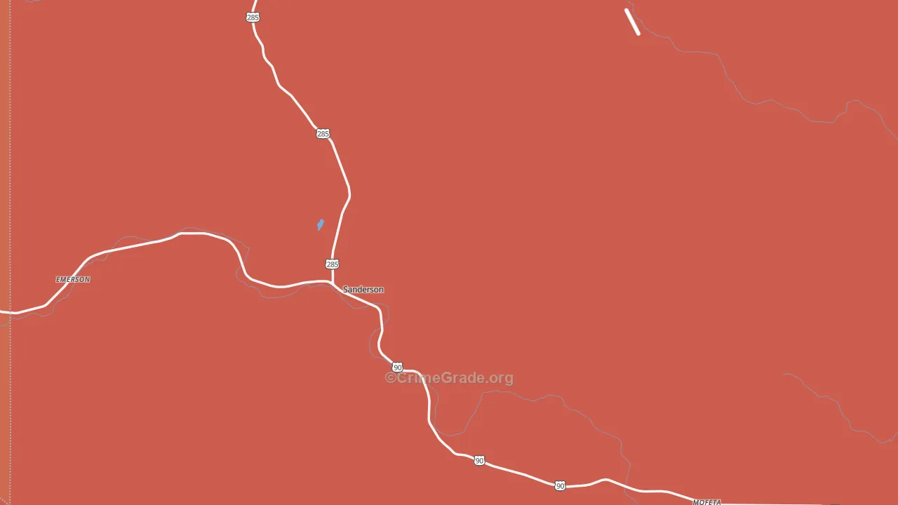 Terrell County, TX Map of Assault Rates