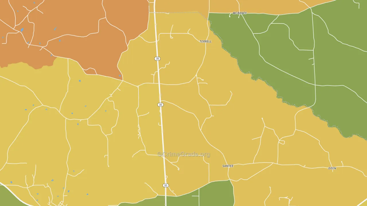 Terrell, MS Map of Assault Rates