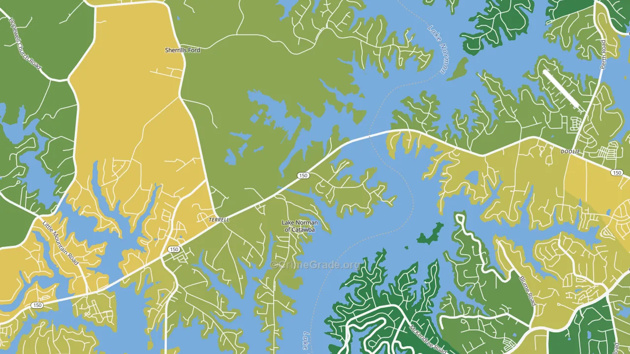 Terrell, NC Map of Assault Rates