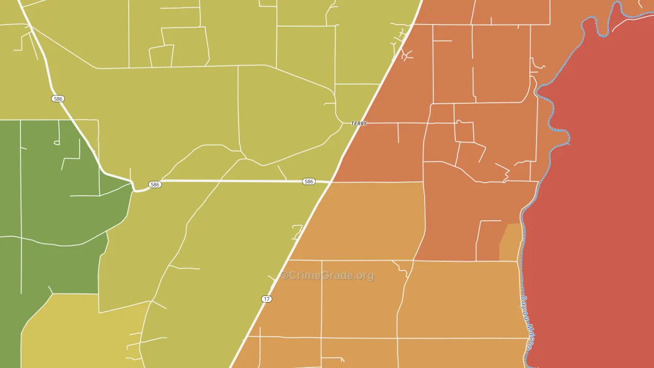 Terry, LA Map of Assault Rates