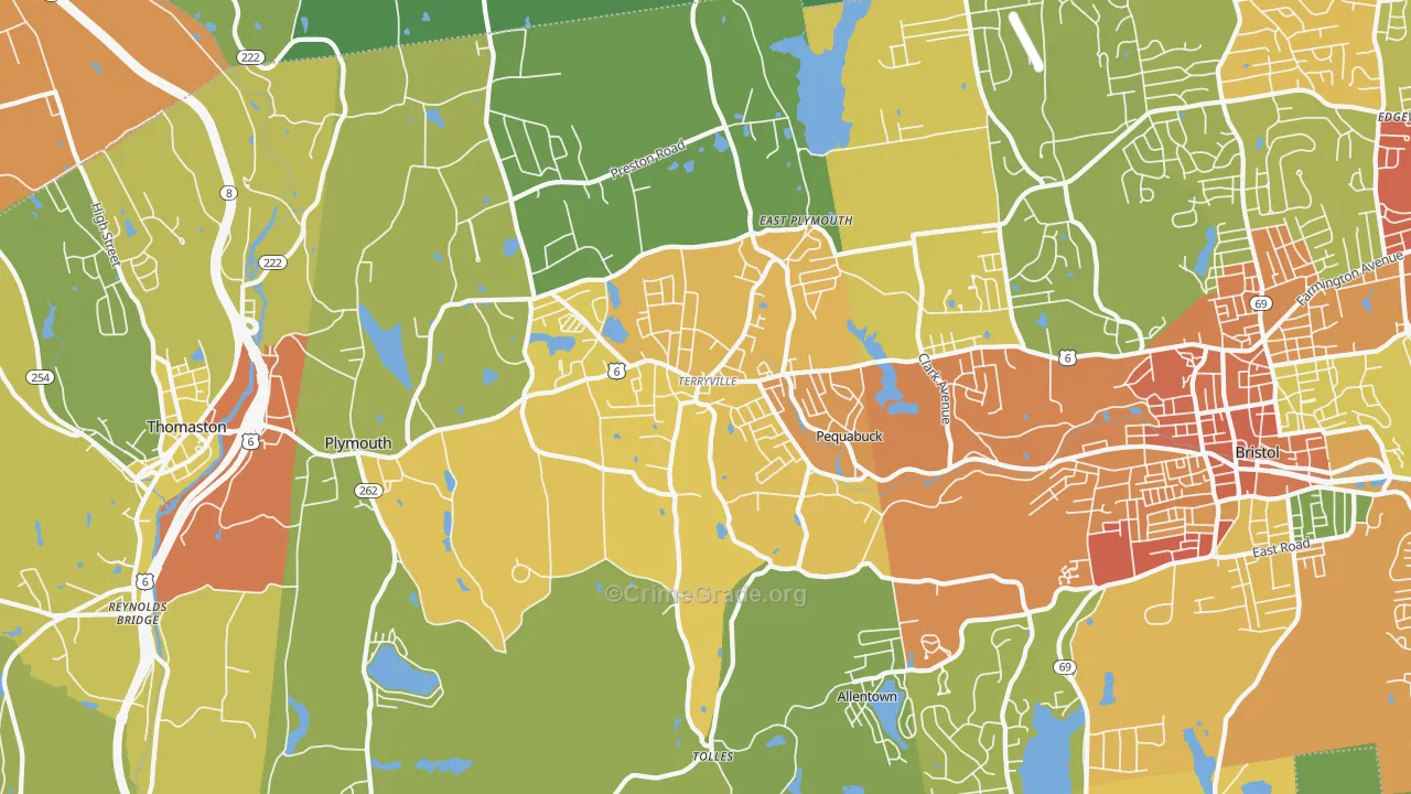 Terryville, CT Map of Assault Rates