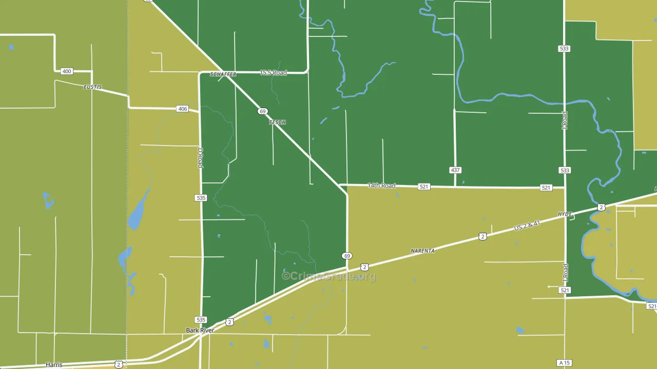 Tesch, MI Map of Assault Rates