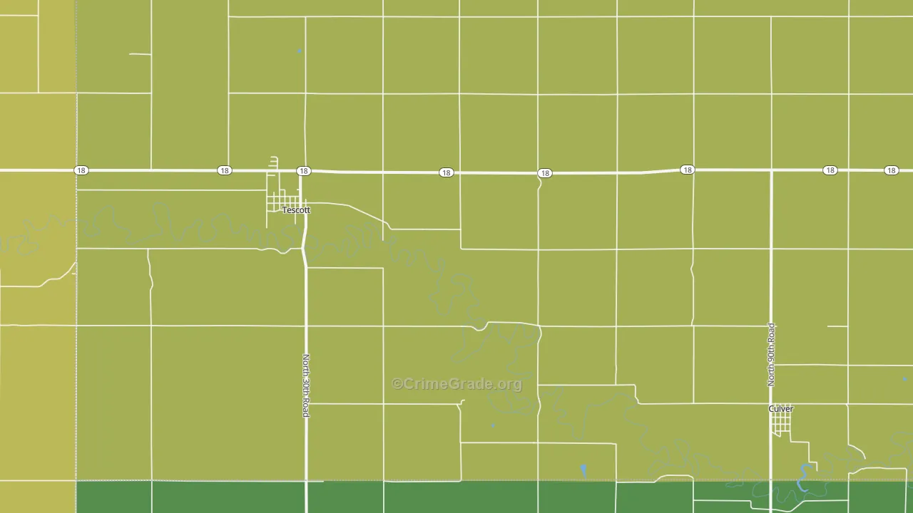 Tescott, KS Map of Assault Rates