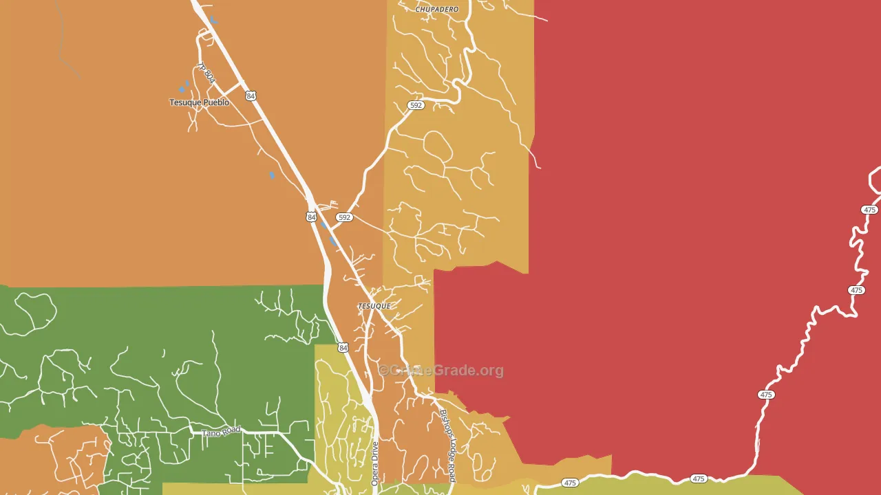 Tesuque, NM Map of Assault Rates