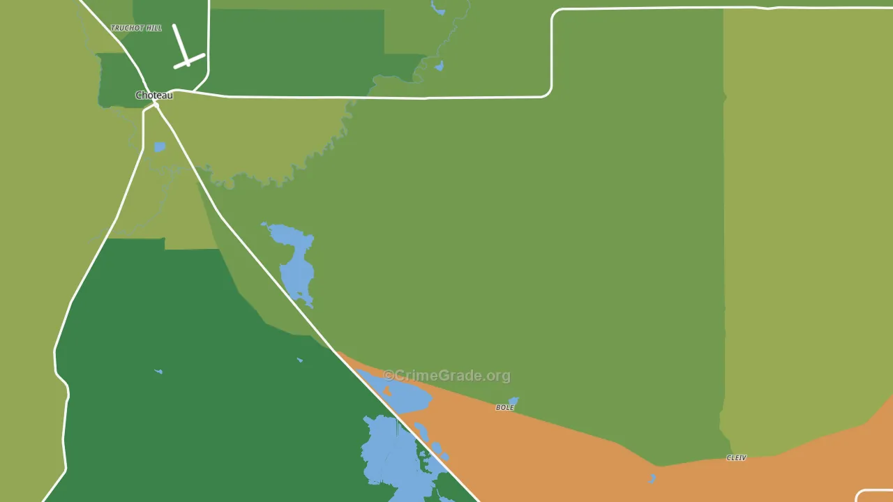 Teton County, MT Map of Assault Rates